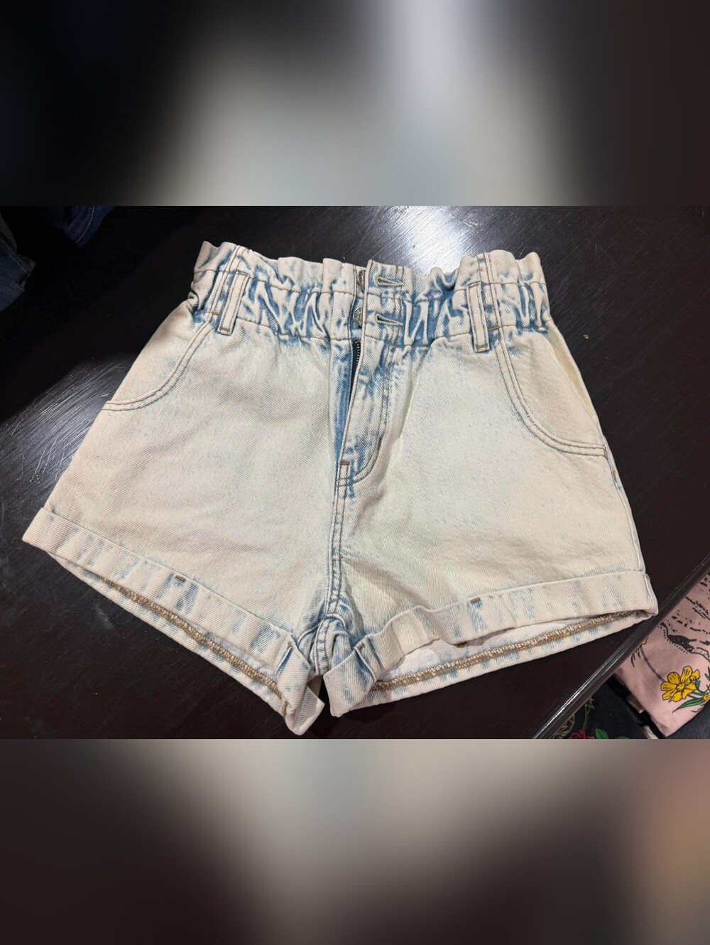 Acid Wash Tie-Dye High-Waist Women’s Mom Shorts